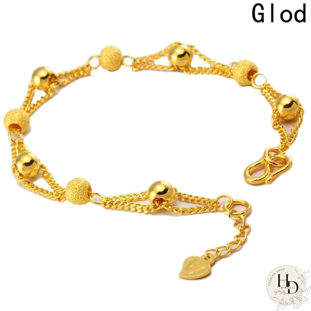 24K gold Fashion Bead Bracelet for Women gold color Friendship Bracelets Fine Jewelry