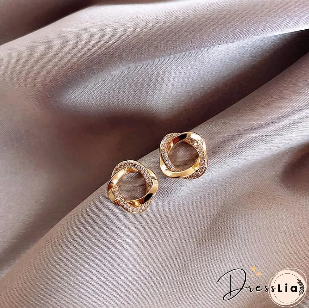 925 Silver Needle Earrings New Trendy Female Korean Exquisite Small Diamond Stalking Earrings Commuter Earrings