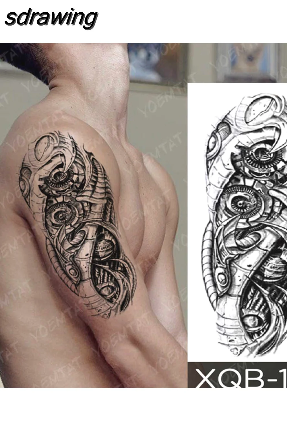 sdrawing Temporary Tattoo Sticker Geometric Tiger Wolf Death Flash Tattoos Leopard Totem Body Art Arm Fake Tatoo Women Men