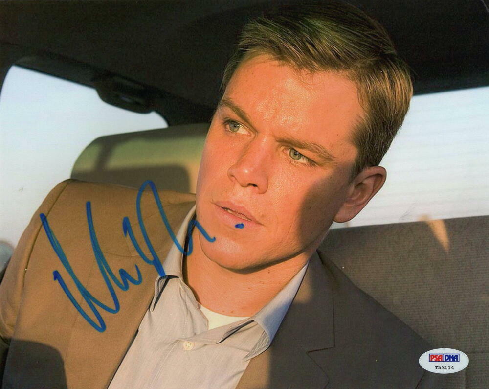 MATT DAMON SIGNED AUTOGRAPH 8x10 Photo Poster painting - VINTAGE SIGNATURE, JASON BOURNE PSA