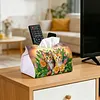 Twin Kittens Bloom DIY PULeather Diamond Painting Tissue Box for Adults Beginners Large Size Diamond Art Paper Storage Holder for Living Room Bathroom Table Decor