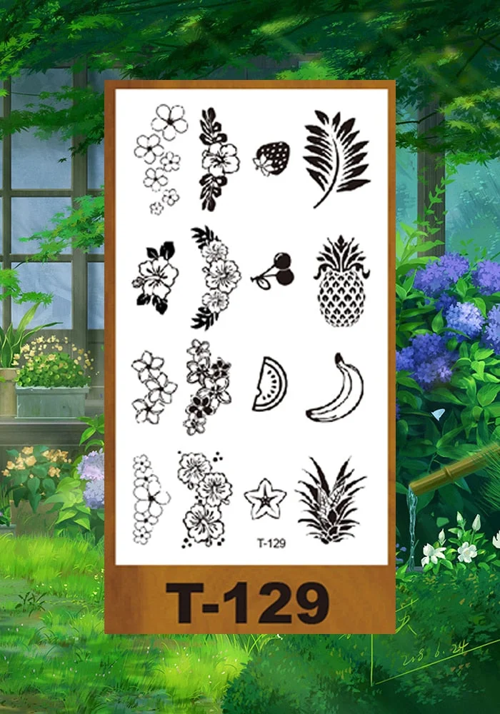 Drop Shipping Small Temporary Tattoo Sticker Plum Bird Geometric Figure Bow Moon Girl Kid Men Arm Abdomen Neck Ankles Art Tatoo