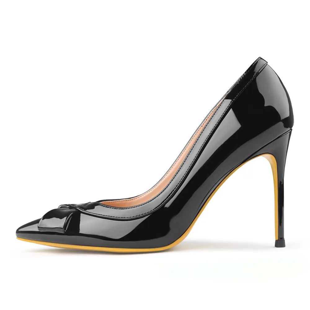 100mm Bow Fashion High Heels Sexy Prom Mixed Color  Stiletto Heels-vocosishoes