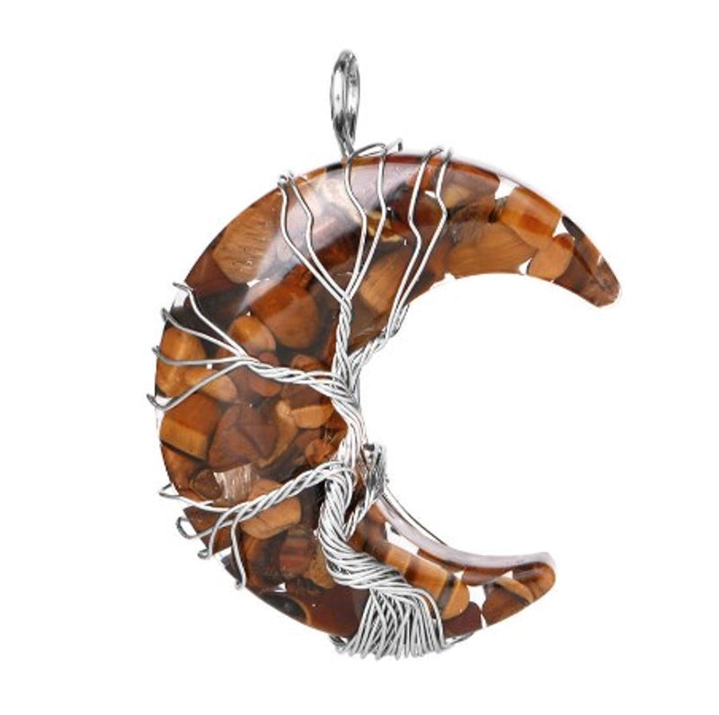 Casual Minimalist Moon Natural Stone Opal Plating Women’s Pendant Necklace Necklace Pendant