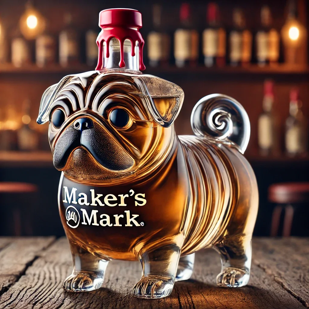 Pug Whiskey Bottle