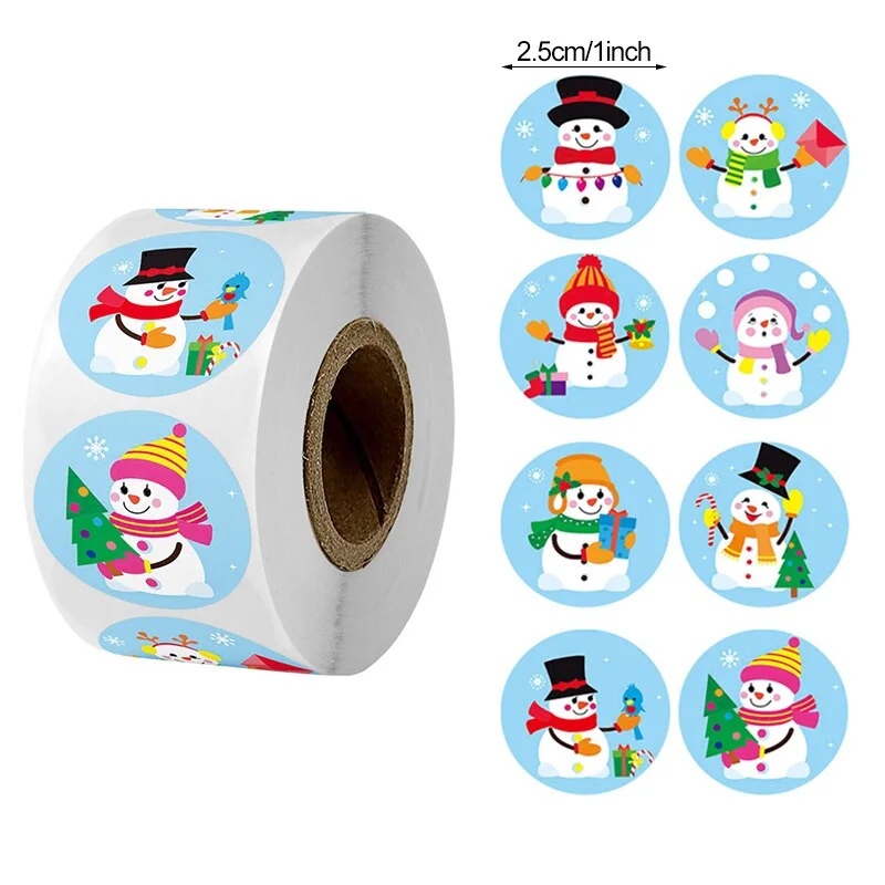 500pcs Merry Christmas Stickers Christmas Tree Elk Candy Bag Sealing Sticker Christmas Gifts Box Labels Decorations New Year