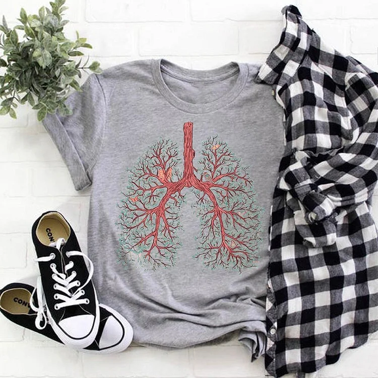 Lungs Environmental friendly T-shirt Tee-07070-Annaletters