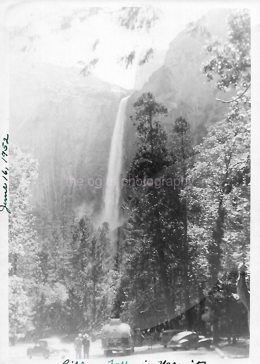 Yosemite Waterfall 1950's CALIFORNIA 5x7 FOUND Photo Poster painting Vintage bw Original 11 9 B