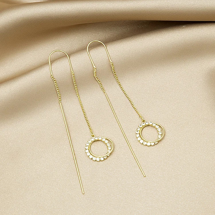Tassel Threading Long Chain Earrings