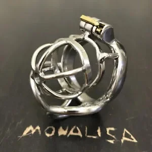 pornhint Pornhint Stainless Chastity Steel Male Cage Device Men Metal Lock Belt Anti-Off Clamp