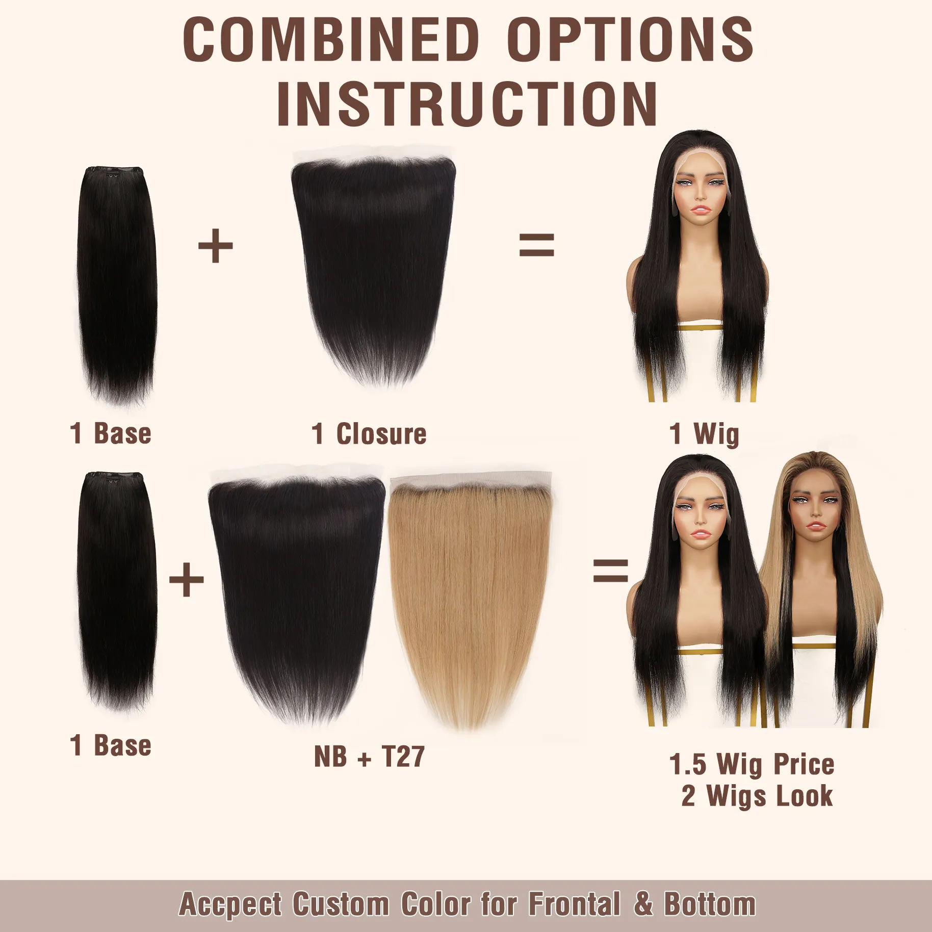 Magic Lace Wig Natural Black With Optional Replaceable Straight 13x4 ...
