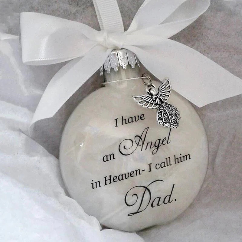 Unique Gift Christmas Ornaments Feather Ball - Angel In Heaven Memorial Ornament