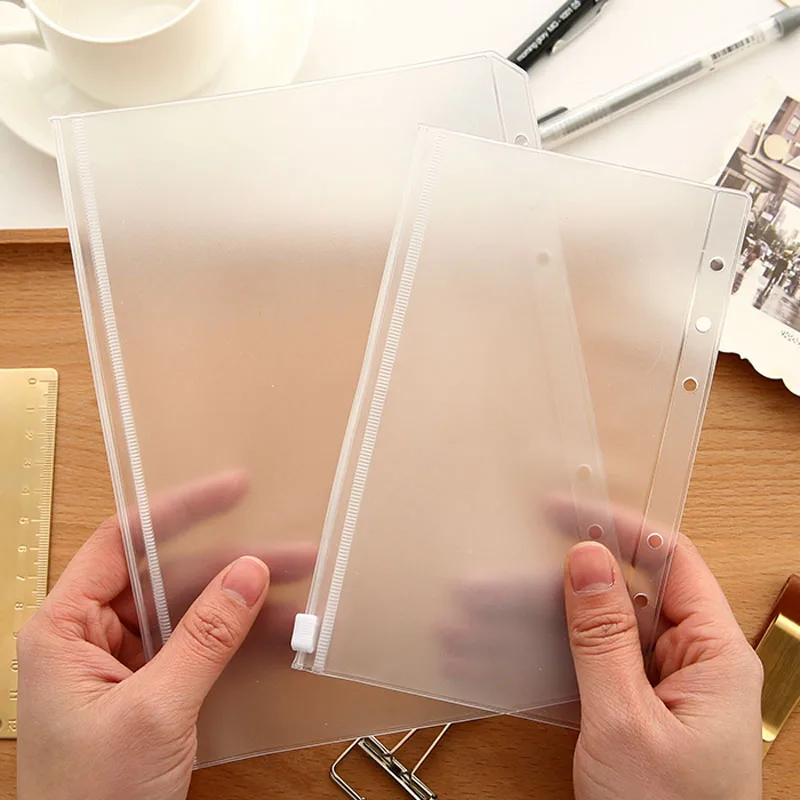 Transparent PVC Storage Bag for Traveler's Notebook Diary Day Planner Zipper Bag Business Cards, Notes Pouch,receipt Bag