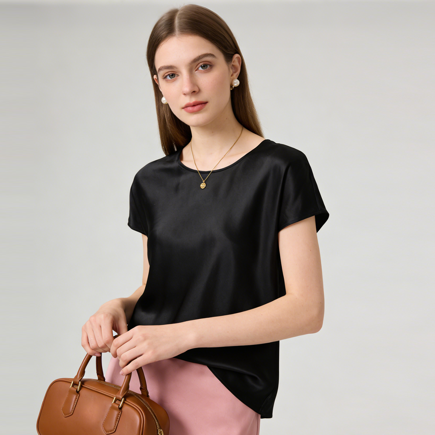 Silk Blouse Washable T-Shirt Top REAL SILK LIFE