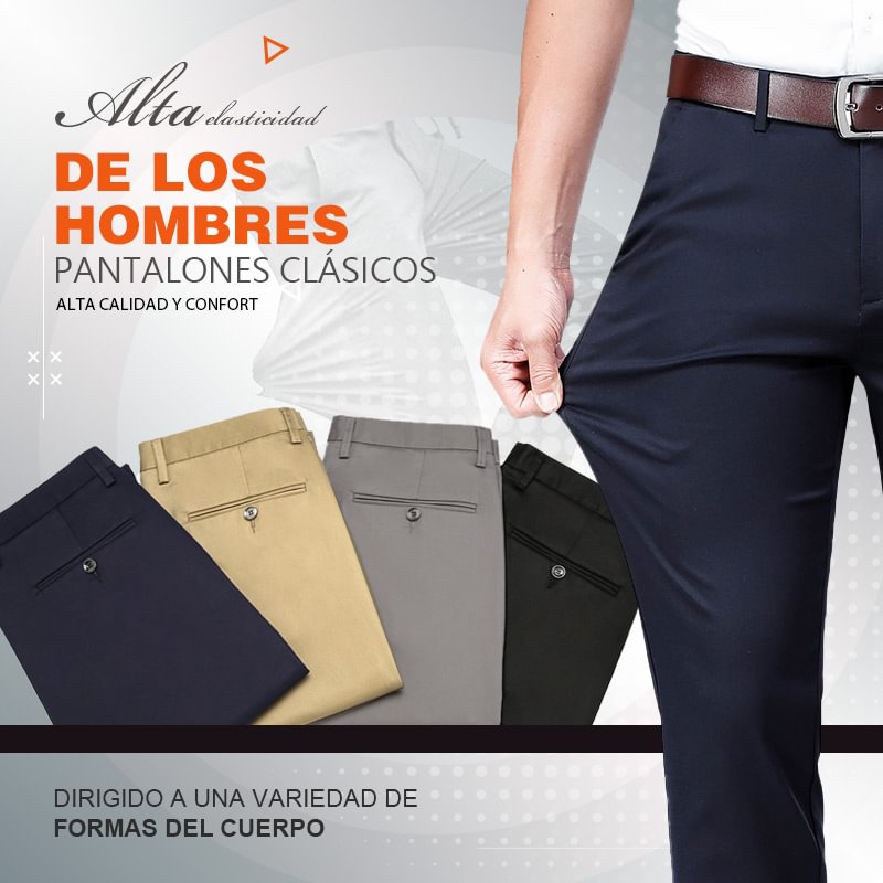 Compra 2 envío gratis）Pantalones clásicos de hombre de alta elasticidad