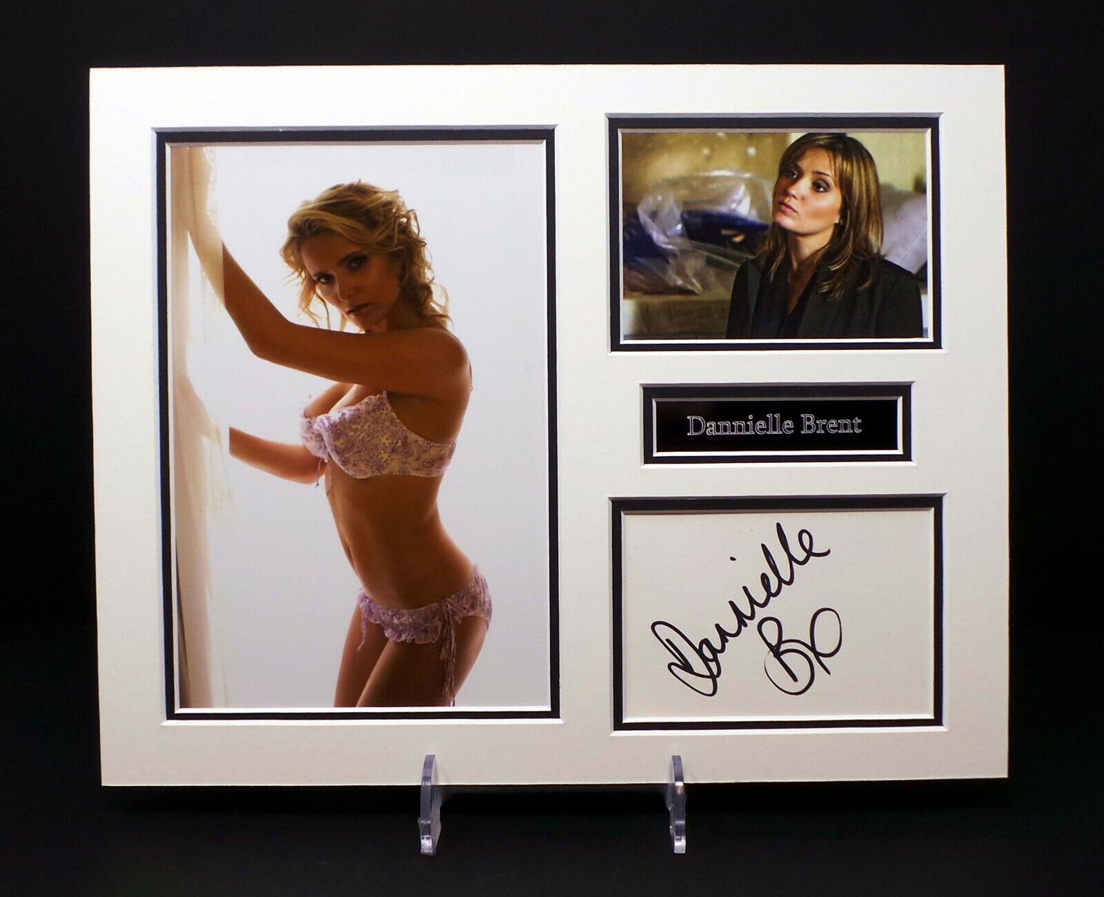 Dannielle BRENT Signed Mounted SEXY Photo Poster painting Display AFTAL RD COA Bad Girls Actress