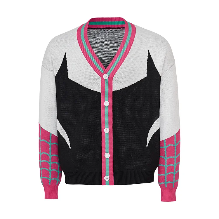 Gwen Stacy Costume Button Cardigan Sweater