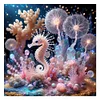 Seepferdchen Seetang - runder Bohrer Diamantmalerei - 40*40cm
