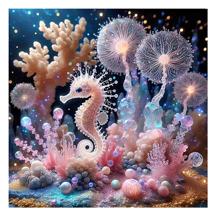 Seahorse Seaweed - Full Round - Diamond Painting(40*40cm)