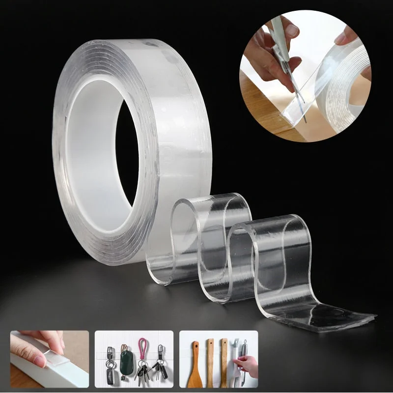 Transparent Magic Nano Tape Double-Sided Tape Washable Reusable ...