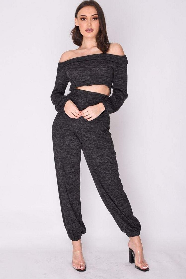 Black Bardot Co-Ord Katch Me