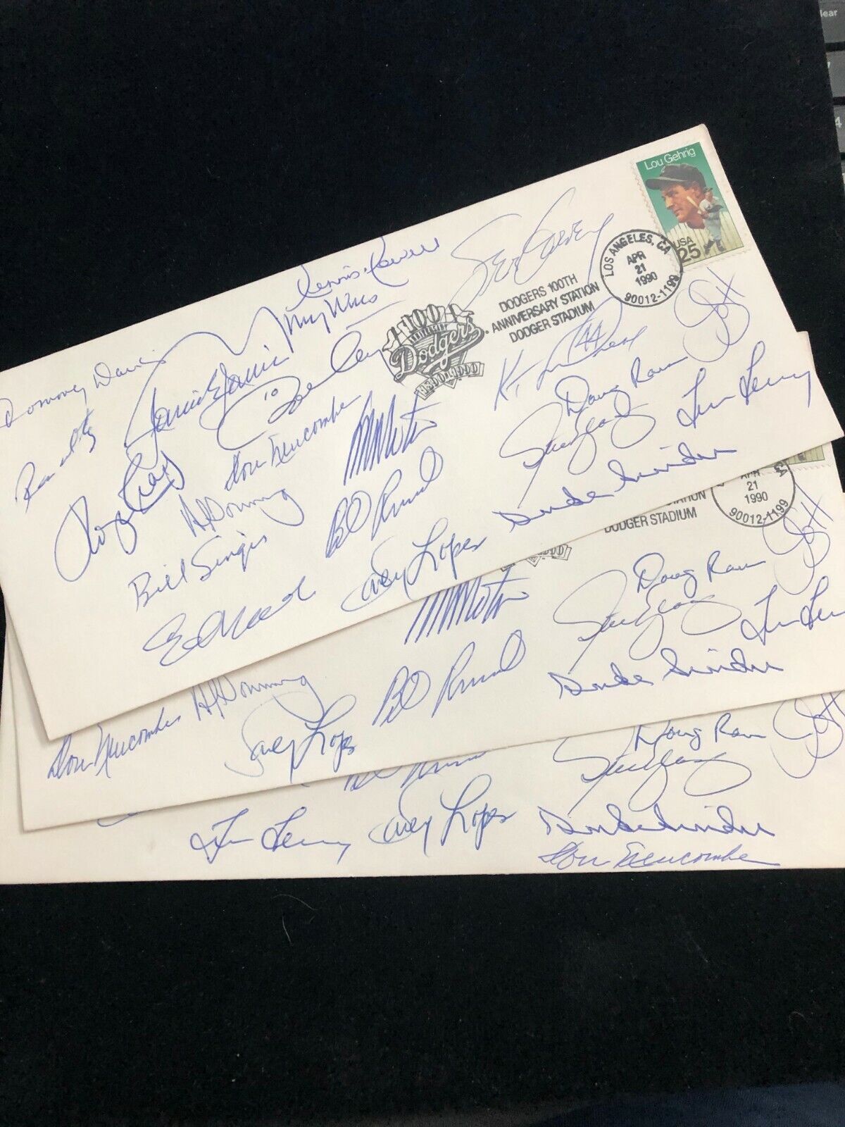 Los Angeles Dodgers 100th Anniversary Cachet Signed by 21 Infield Snider + JSA