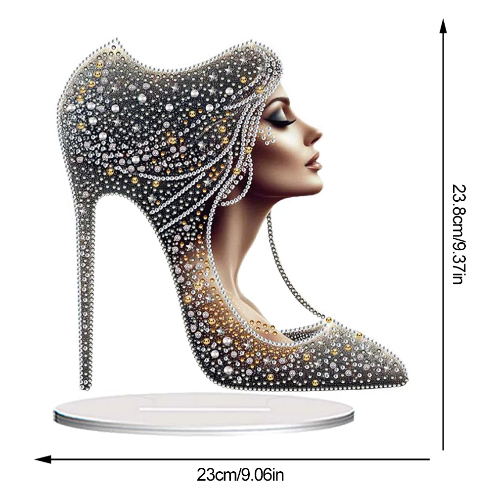 DIY Acrylic High Heels Girl Special Shape Diamond Painting Desktop Decors for Home