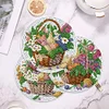 4PCS Diamond Painting Coasters Kit with Holder for Dining Table (Flower Basket)