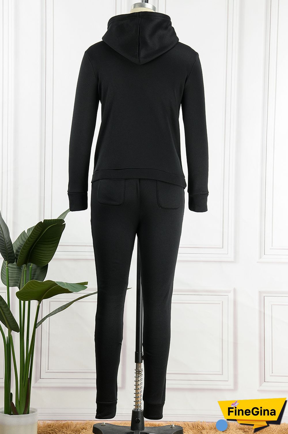 Khaki Casual Solid Patchwork Hooded Collar Long Sleeve Two Pieces