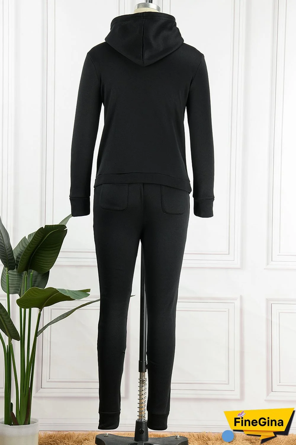 Khaki Casual Solid Patchwork Hooded Collar Long Sleeve Two Pieces