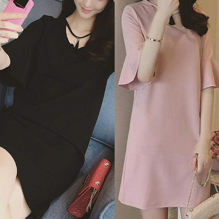 XL-5XL Black/Pink Hollow Out Tassels Pendant Dress SP166489