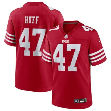 Men's San Francisco 49ers #47 Bryce Huff  Scarlet Team Game Jersey