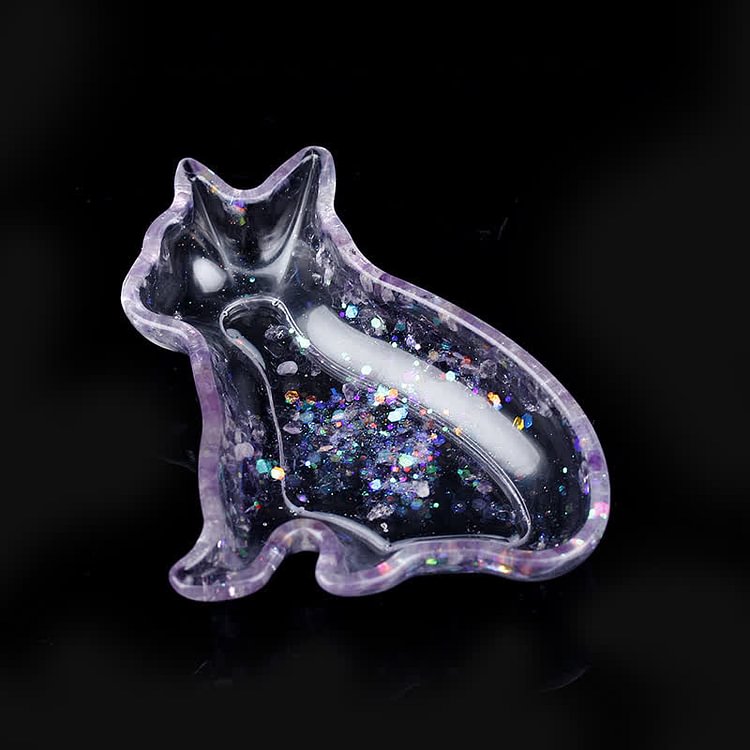 Crystal Cat Gemstone Ornament|  Amethyst
