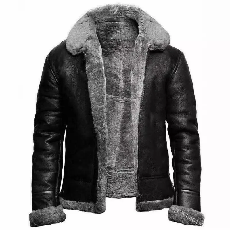 Nigikala Nigikala And Winter 2023 Plus Velvet Collar Loose Winter Zipper Casual Straight Down PU Fashion Menswear