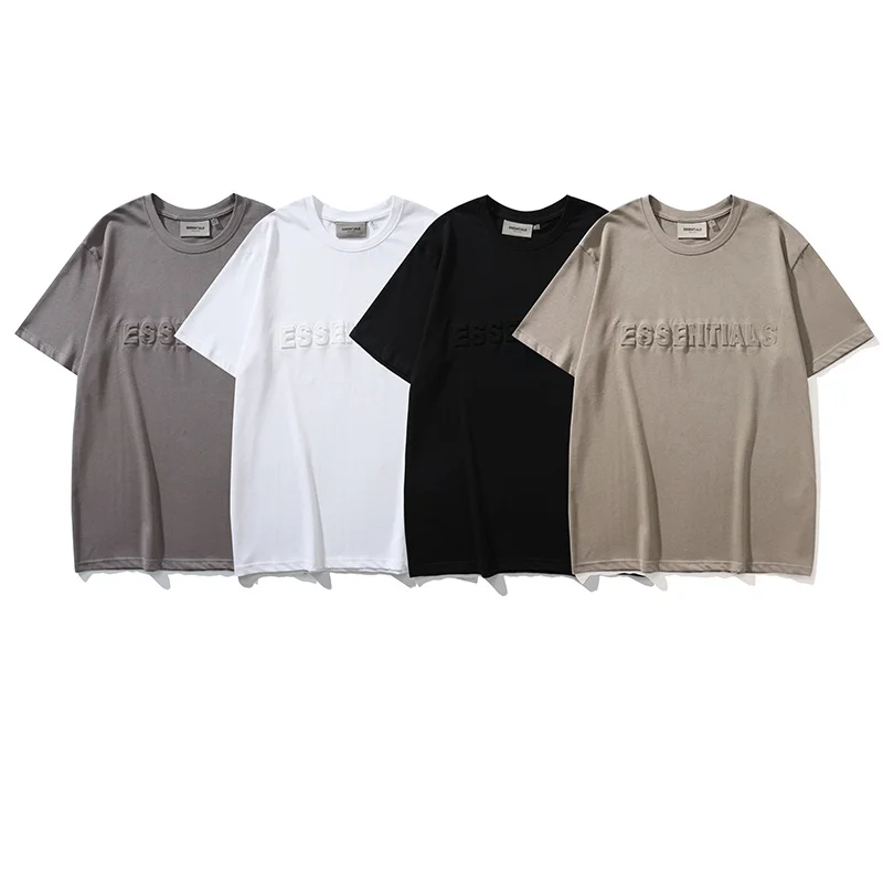 Trendy Brand FOG Multi-line ESSENTIALS Casual Short-sleeved T-shirt with Embossed Letters on The Chest