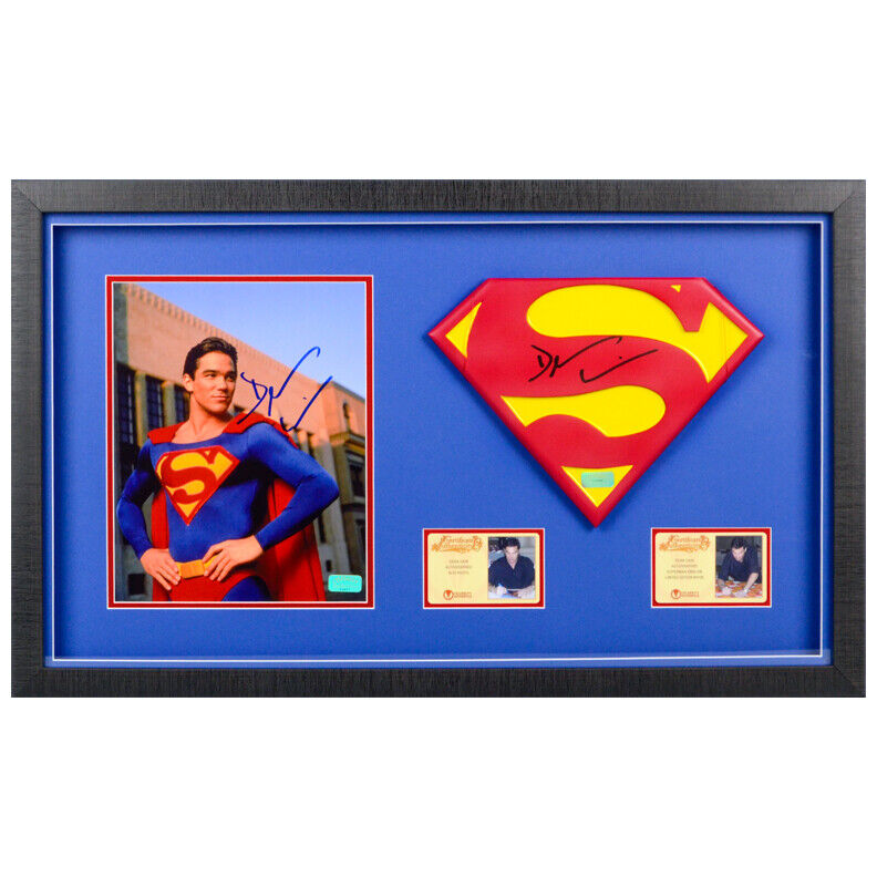 Dean Cain Autographed Superman 8x10 Photo Poster painting 1:1 Scale Emblem Framed Display