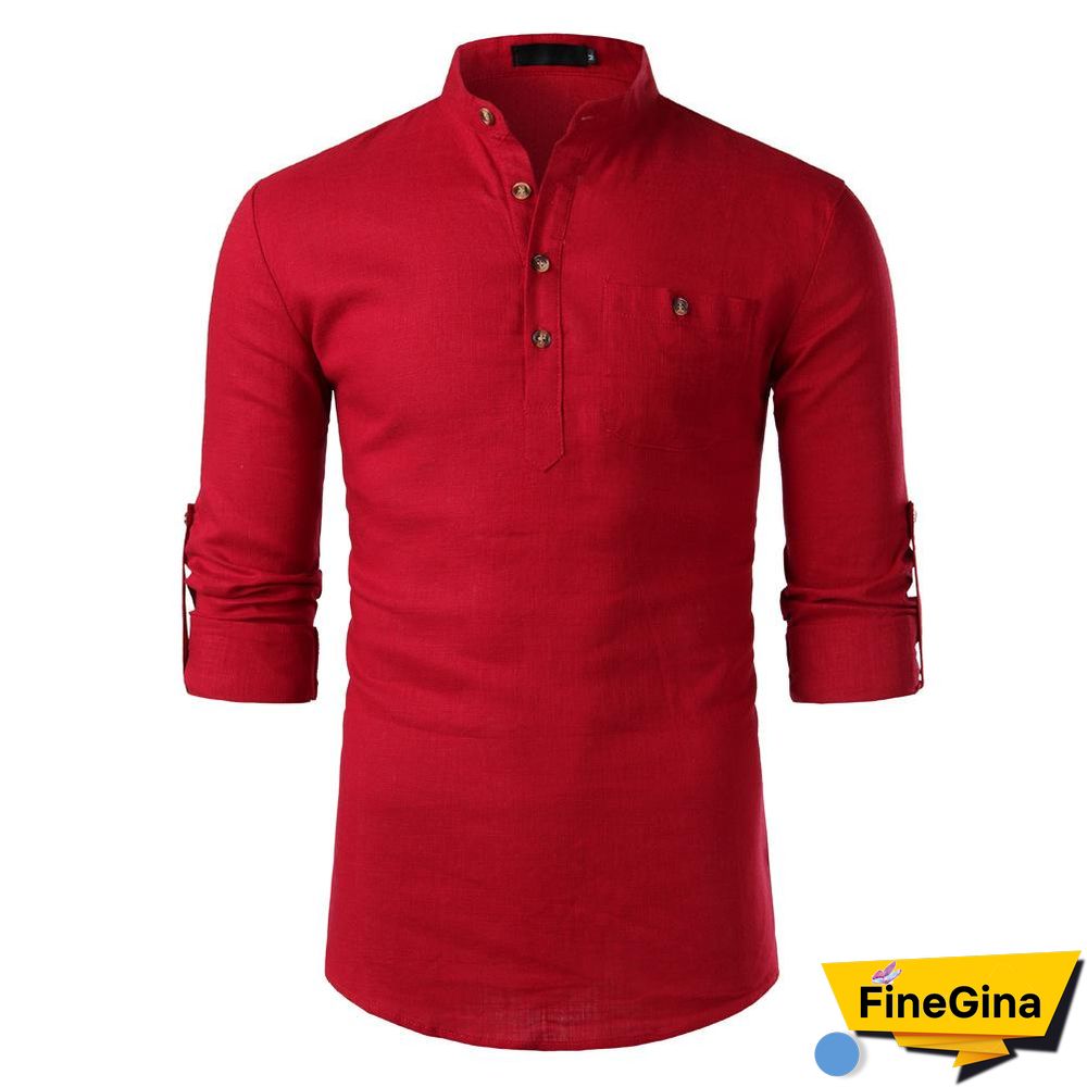 Lapel Neck Button Casual Solid Color Shirt