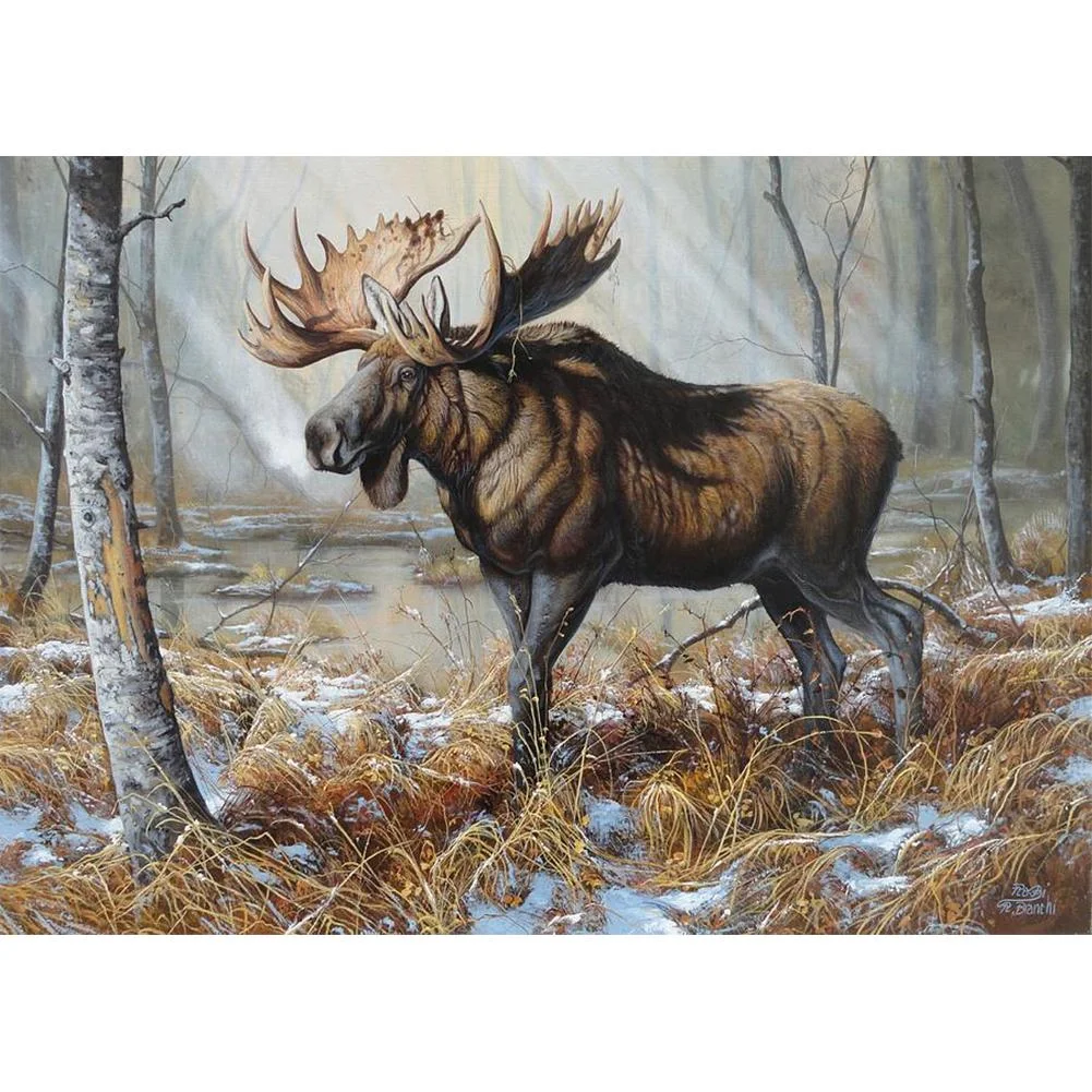 Full Round Diamond Painting Moose (40*30cm)