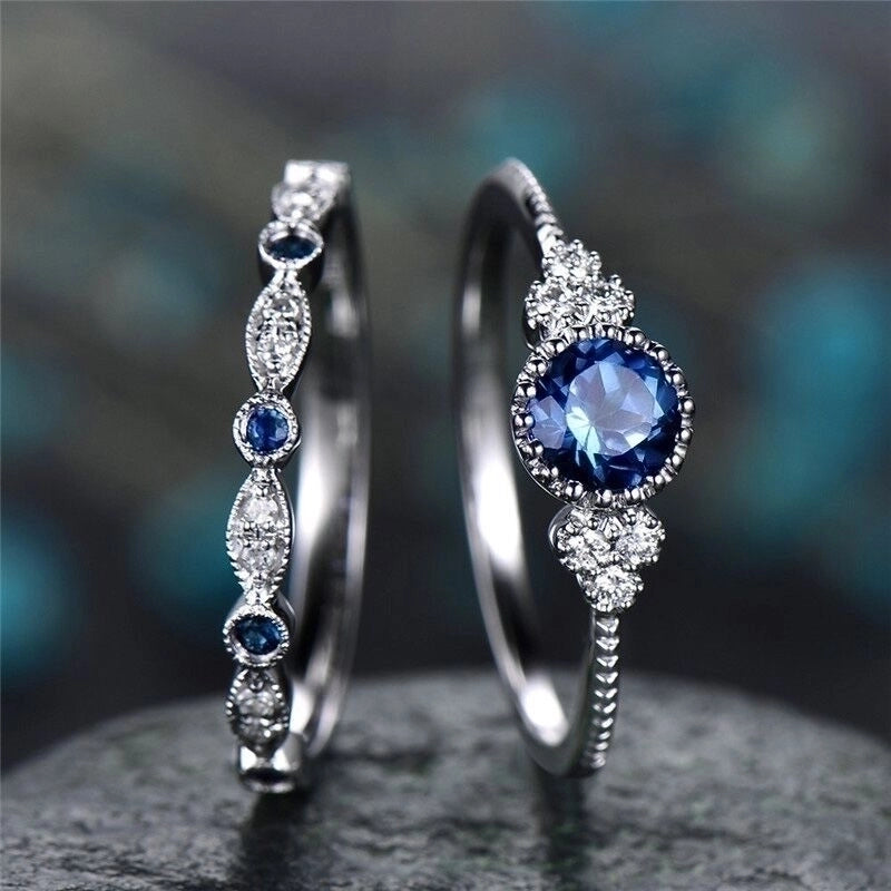 Accessories Simple Fashion Green Zircon Women’s Alloy Sapphire Ring