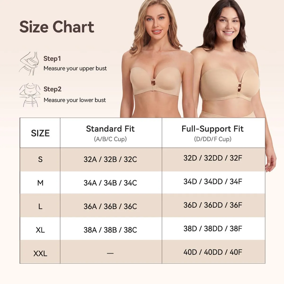 LUCKMEEY Womens Strapless Front Closure Bra Push Up Lift Bra Padded Add Cup Non Slip Anti-Slip Grip & Removable Straps Fit Outfits Wireless Supportive Seamless Comfortable LUCKMEEY Womens Strapless Front Closure Bra Push Up Lift Bra Padded Add Cup Non Slip Anti-Slip Grip & Removable Straps Fit Outfits Wireless Supportive Seamless Comfortable