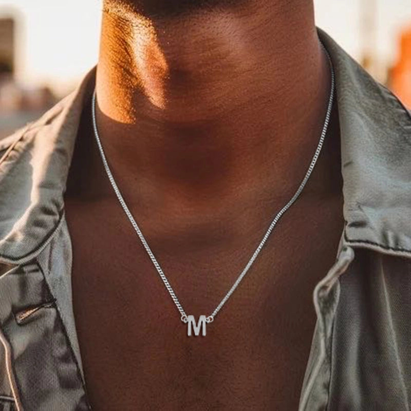 Minimalist Classic Style Letter 201 Stainless Steel 304 Stainless Steel Men's Pendant Necklace Men Pendant Necklaces