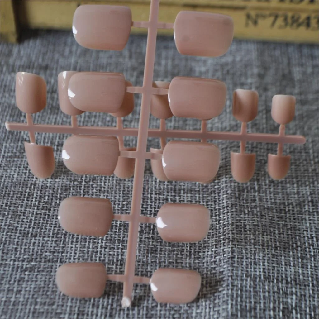 Shine Light Chocolate Color Brown 24 Pcs Sweet Candy Short Purple Red Artificial False Fake Nails Full Wrapped Tips-Nail Inspo