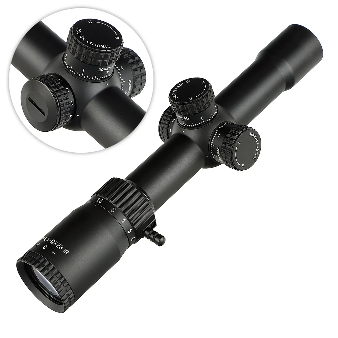 ohhunt® LR FFP 1.5-12X28 IR Scope,Glass Etched Reticle,Red Illumination,Turrets Lock Reset