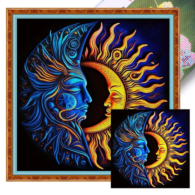 Star And Moon Diagram 11CT (45*45CM) Stamped Cross Stitch gbfke