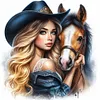 Girl With Horse-11CT Stamped Cross Stitch 40*40cm/15.75*15.75in tapestrymarket