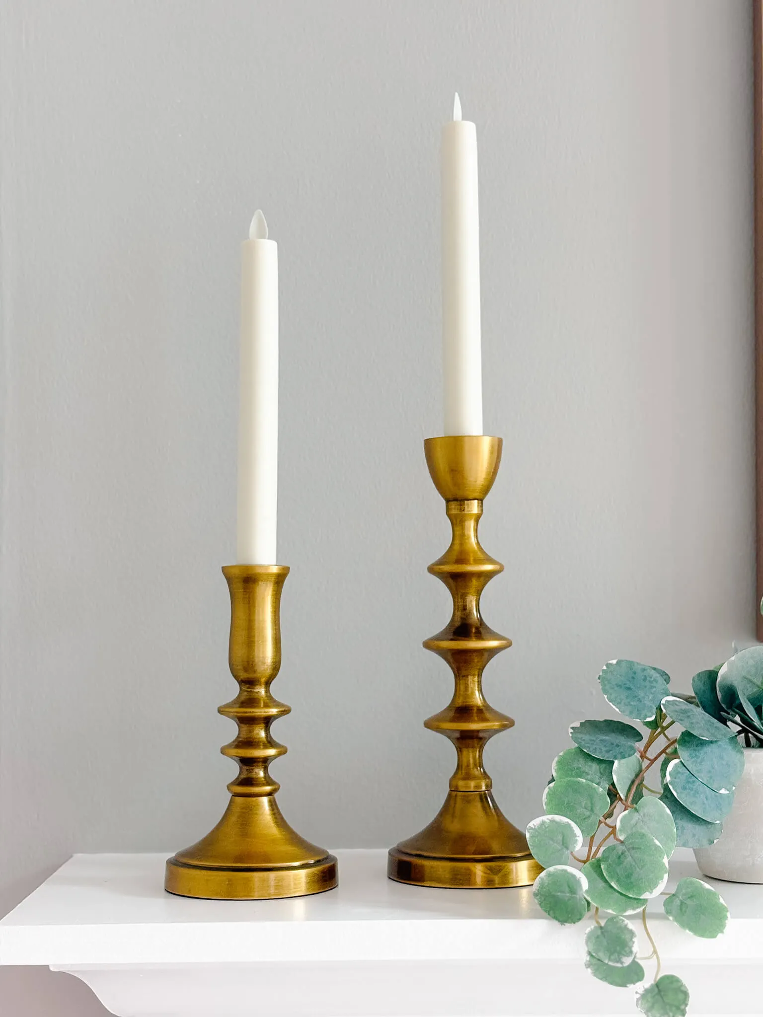 Home Altar Taper Candle Holders - Set of Two