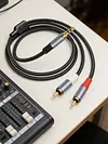 3.5mm To RCA Cable Nylon Braided 3.5mm 1/8 Inch Male TRS To 2 RCA Y Splitter Cable for Smartphones MP3 Tablets Speakers HDTV