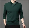 Thin V-Neck Panel Sweater
