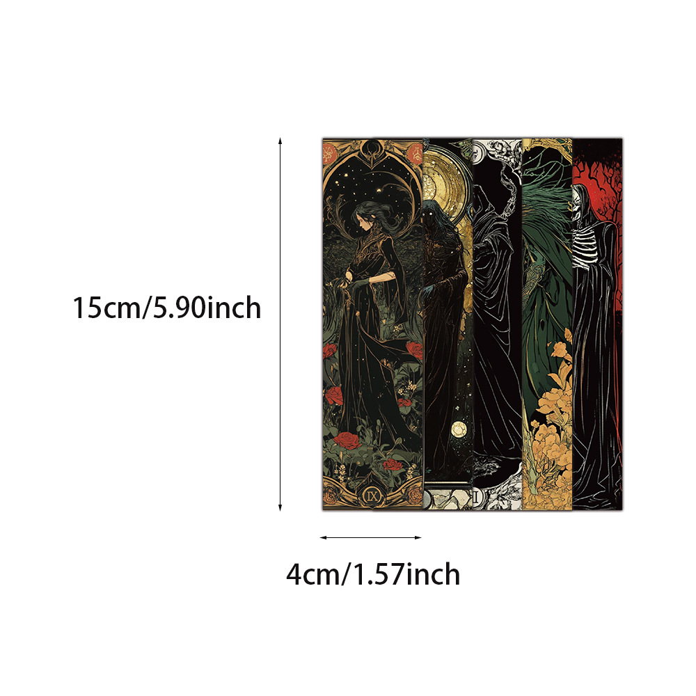 Tegooe 30 Pcs Dark Academia Aesthetic Paper Bookmarks Set - Vintage Gothic Wizard Magic Art Page Markers for Readers