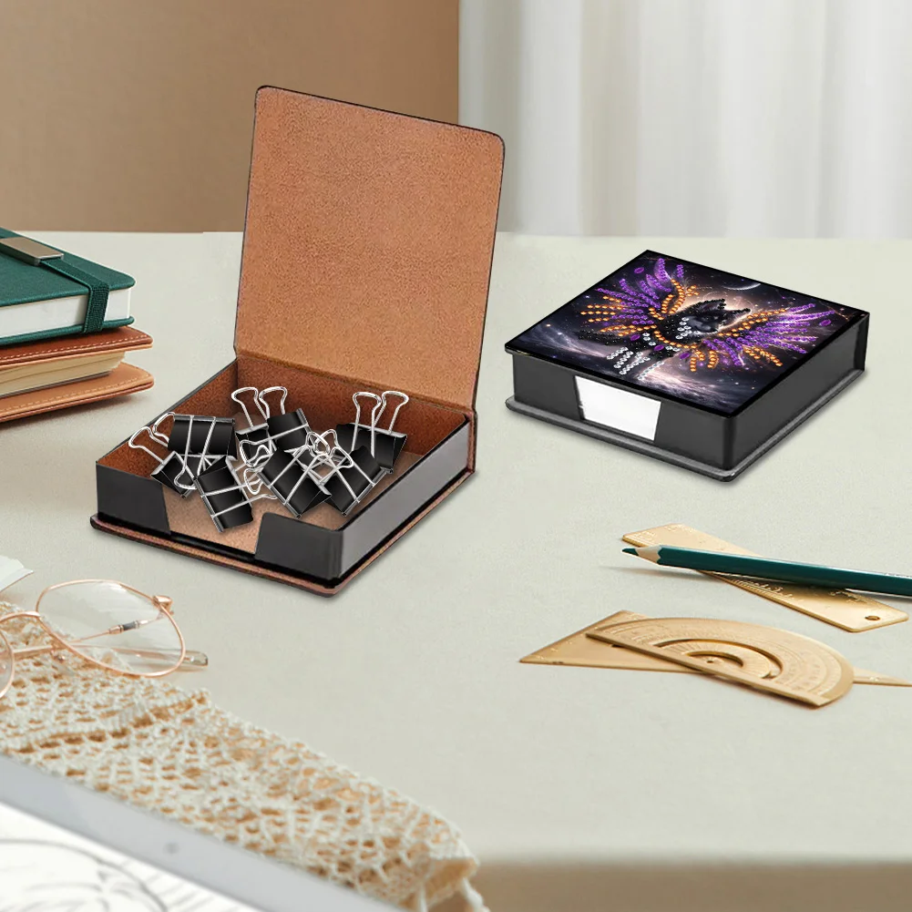 PU 5D Diamond Painting Kit Note Box DIY Diamond Art Notepad Box (Wolf)